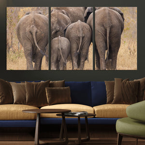 Wild Elephant Wall Art Canvas Print