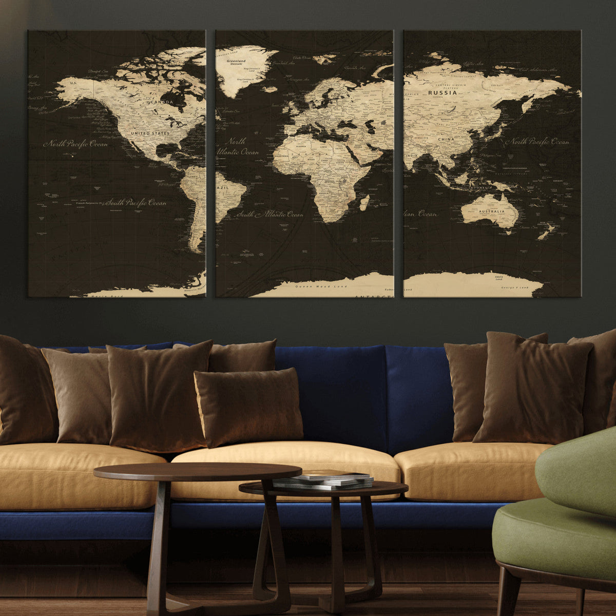 World Map Canvas Print – Framed World Map Wall Art for