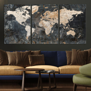 World Map Canvas Print – Detailed Map of the World Wall Art