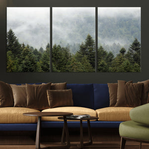 Misty Mountain Forest Wall Art Canvas Print
