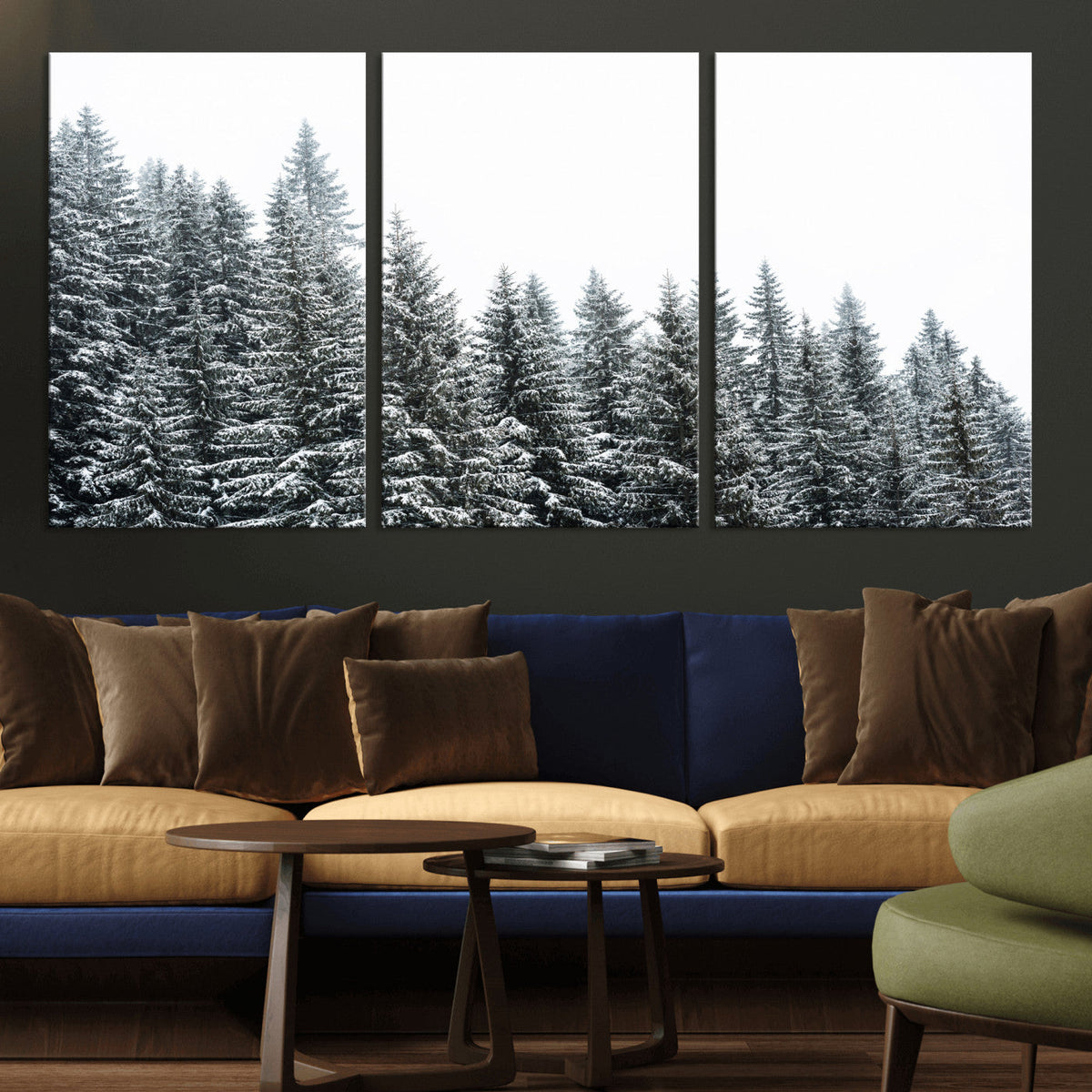 Misty Mountain Forest Canvas Print, Foggy Pine Trees Nature