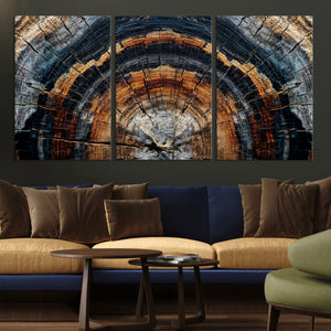 Abstract Wood Grain Canvas Print, Tree Ring Pattern Wall
