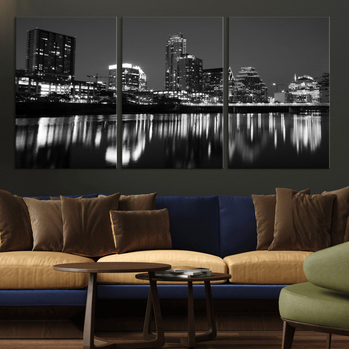 Austin Skyline Wall Art Canvas Print, Austin Downtown Night