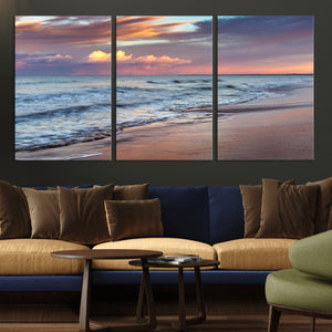 Ocean Sunset Wall Art Canvas Print – Coastal Beach