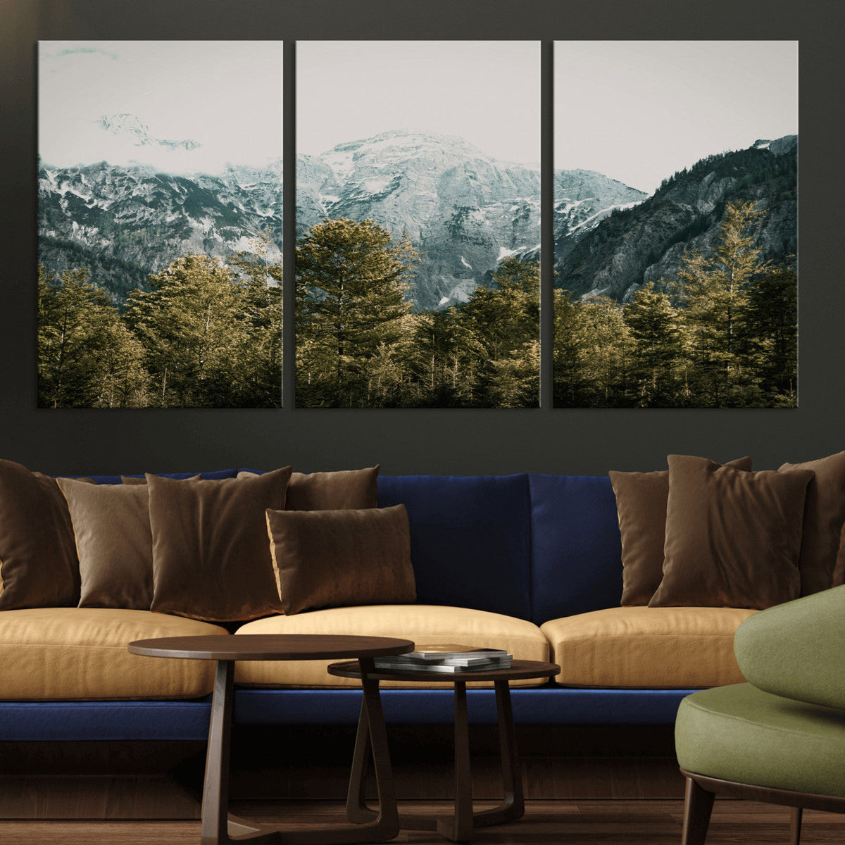 Mountain Forest Wall Art Canvas Print, Alpine Landscape