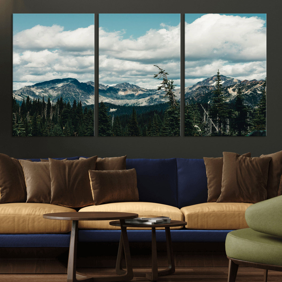 Mountain Forest Wall Art Canvas Print, Alpine Pine Tree