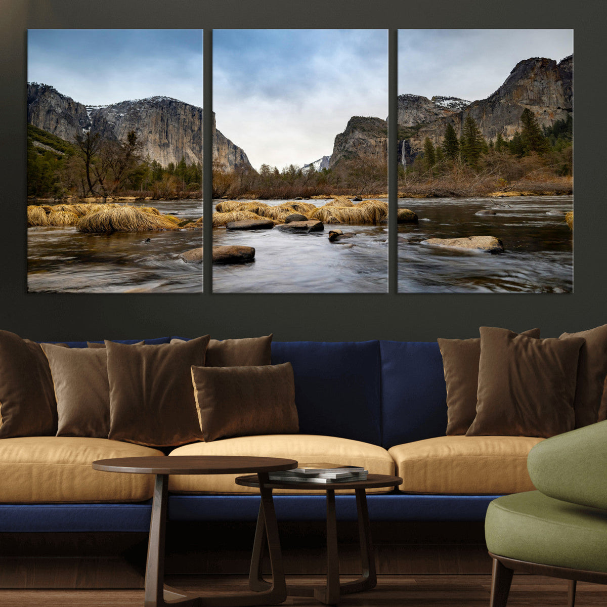 Yosemite Valley Mountain Landscape Wall Art Canvas Print,