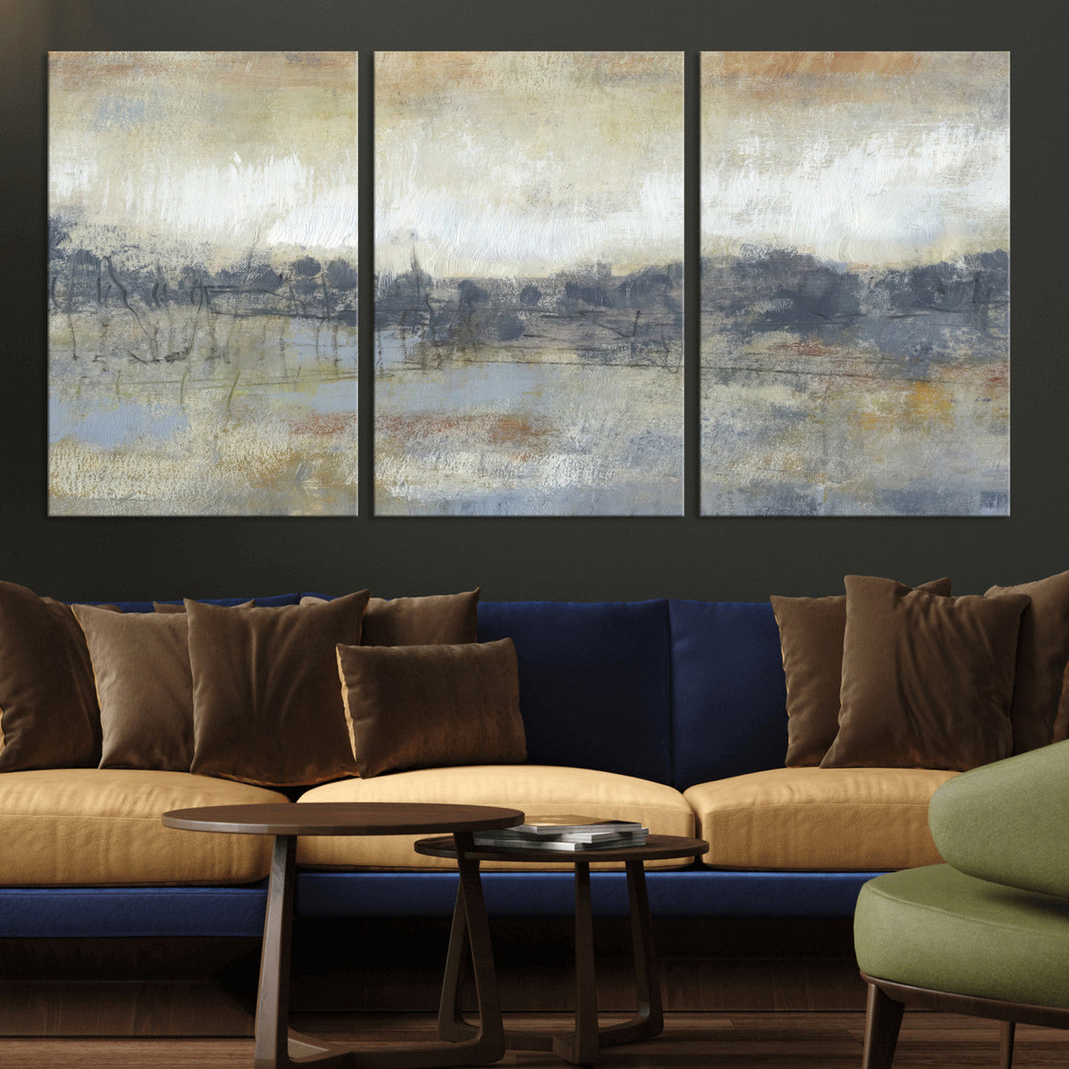 Abstract Neutral Landscape Painting Wall Art