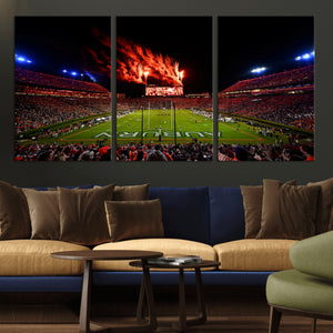 Auburn Stadium Wall Art Canvas Print, College Football Night