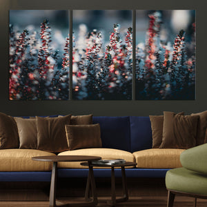 Winter Heather Wall Art Canvas Print, Frosted Floral Nature