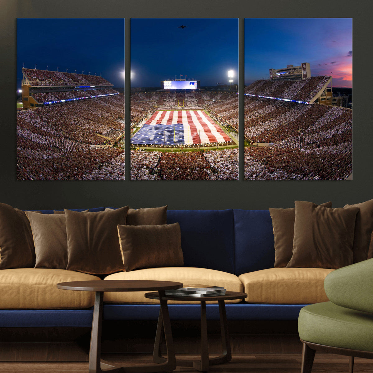 Oklahoma Sooners Memorial Stadium Wall Art Canvas Print,