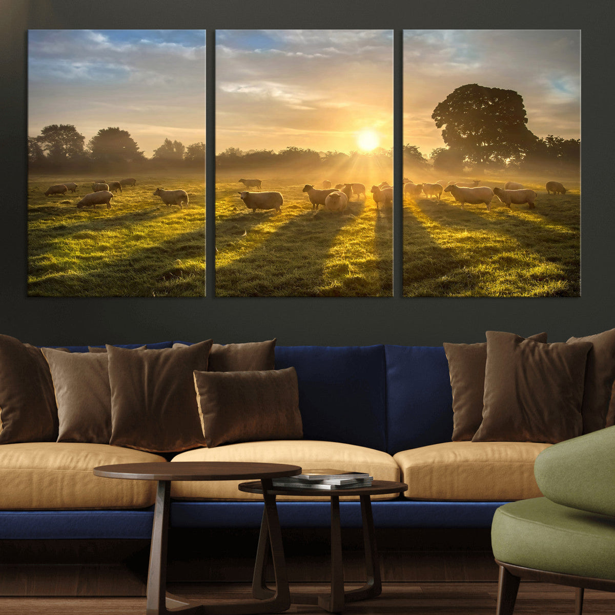 Sheep Wall Art Canvas Print – Rural Farm Animal Artwork