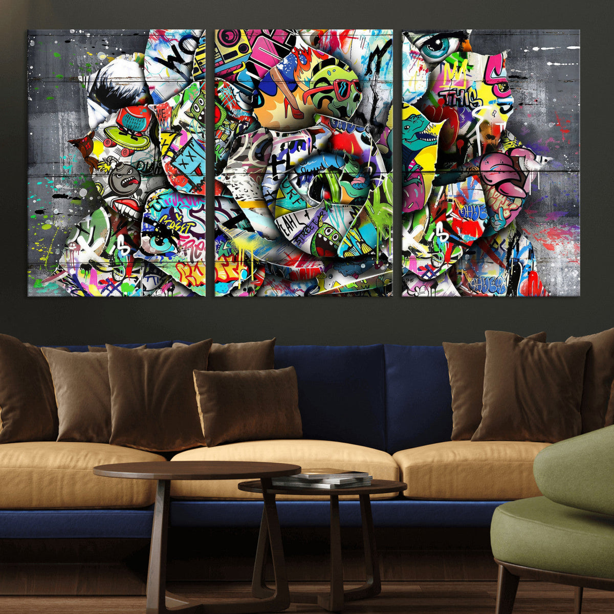 Abstract Graffiti Collage Street Art Wall Art Canvas Print