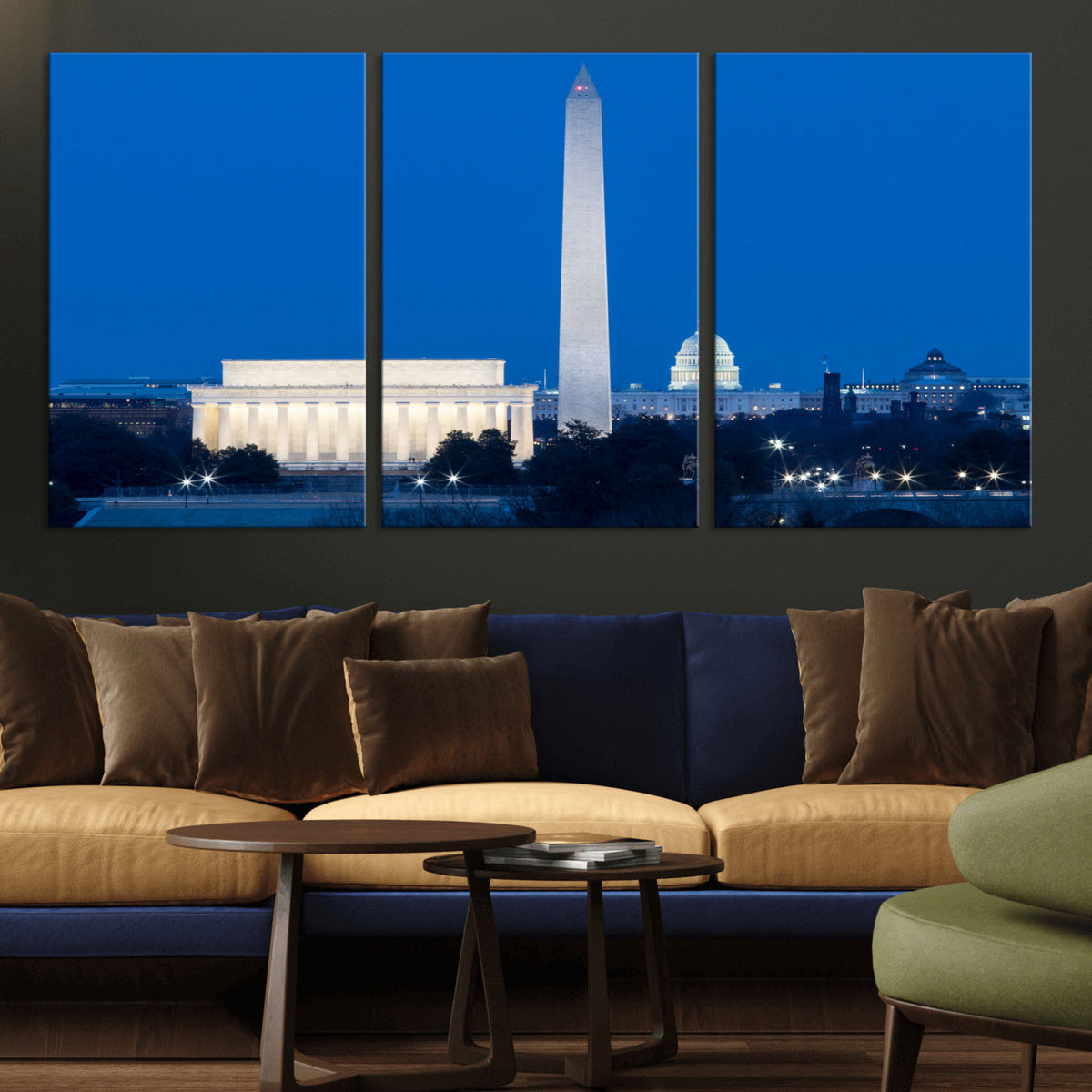 Washington DC Skyline Wall Art Canvas Print – Lincoln