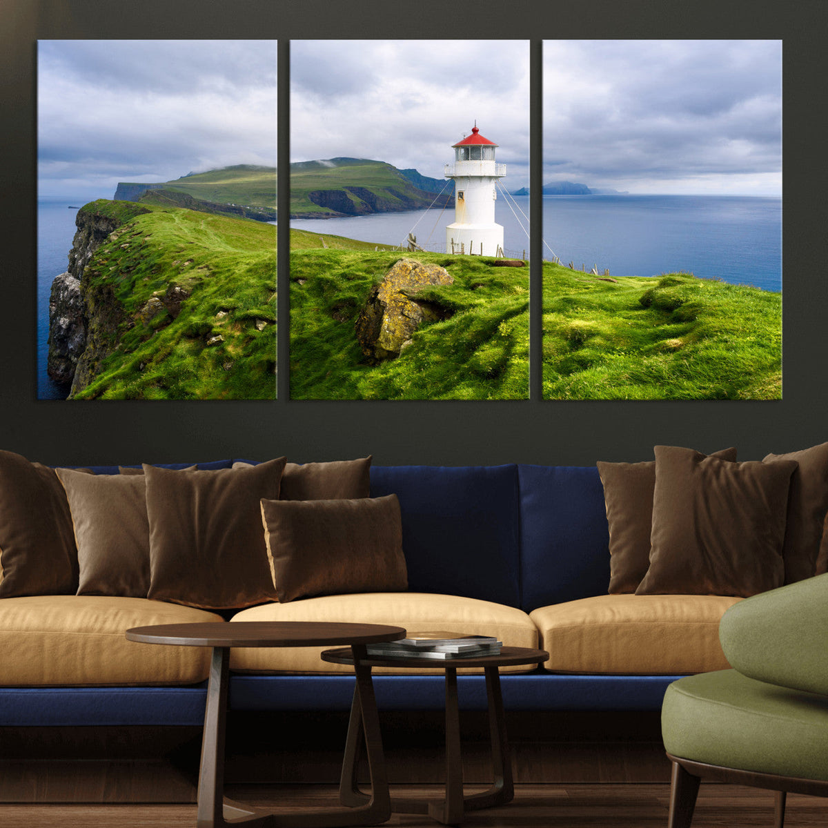 Cliffside Lighthouse Wall Art Canvas Print – Coastal