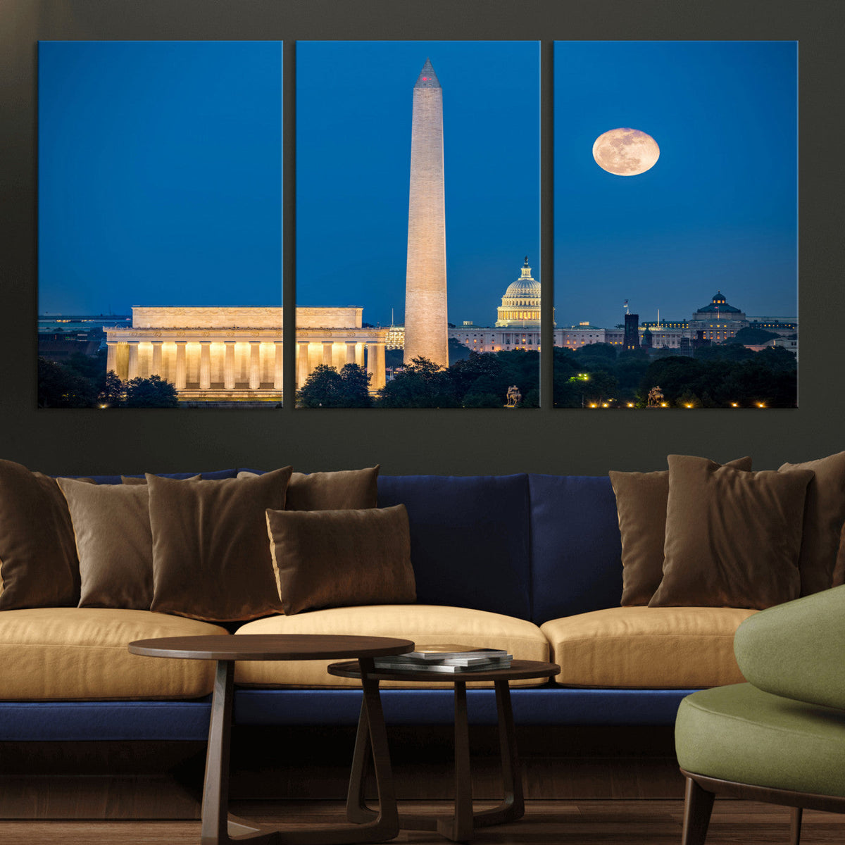 Washington DC Skyline Wall Art Canvas Print – Lincoln