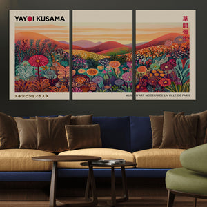 Yayoi Kusama Colorful Landscape Wall Art Canvas Print –