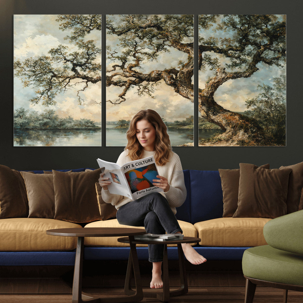 Old Oak Tree Canvas Wall Art, Turner Inspired Romantic