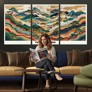 Japanese Grasslands Canvas Wall Art, Kusama Inspired