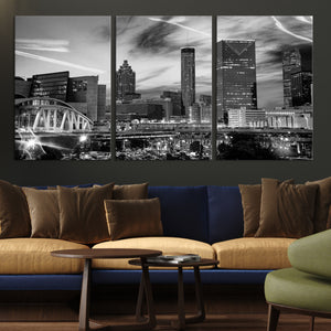Black and White Atlanta Wall Art Canvas Print