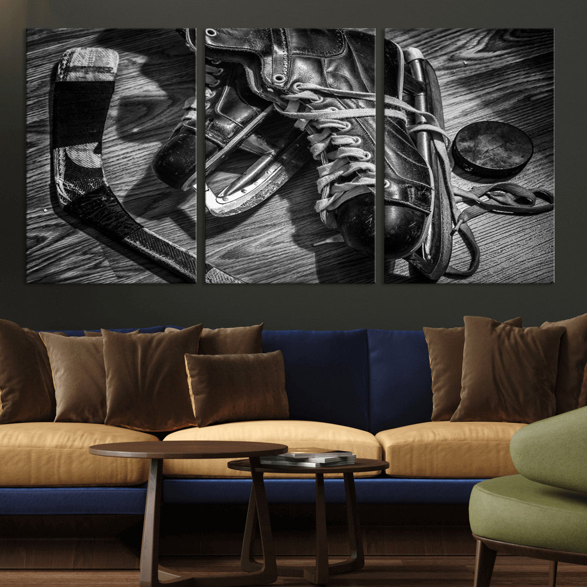 Old Pair of Mens Skates Wall Art Canvas, Men Skates Wall Art