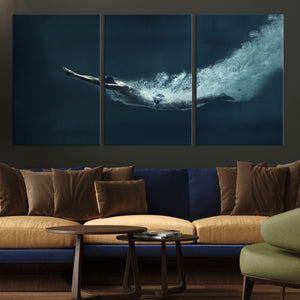Swimmer Wall Art Canvas Print