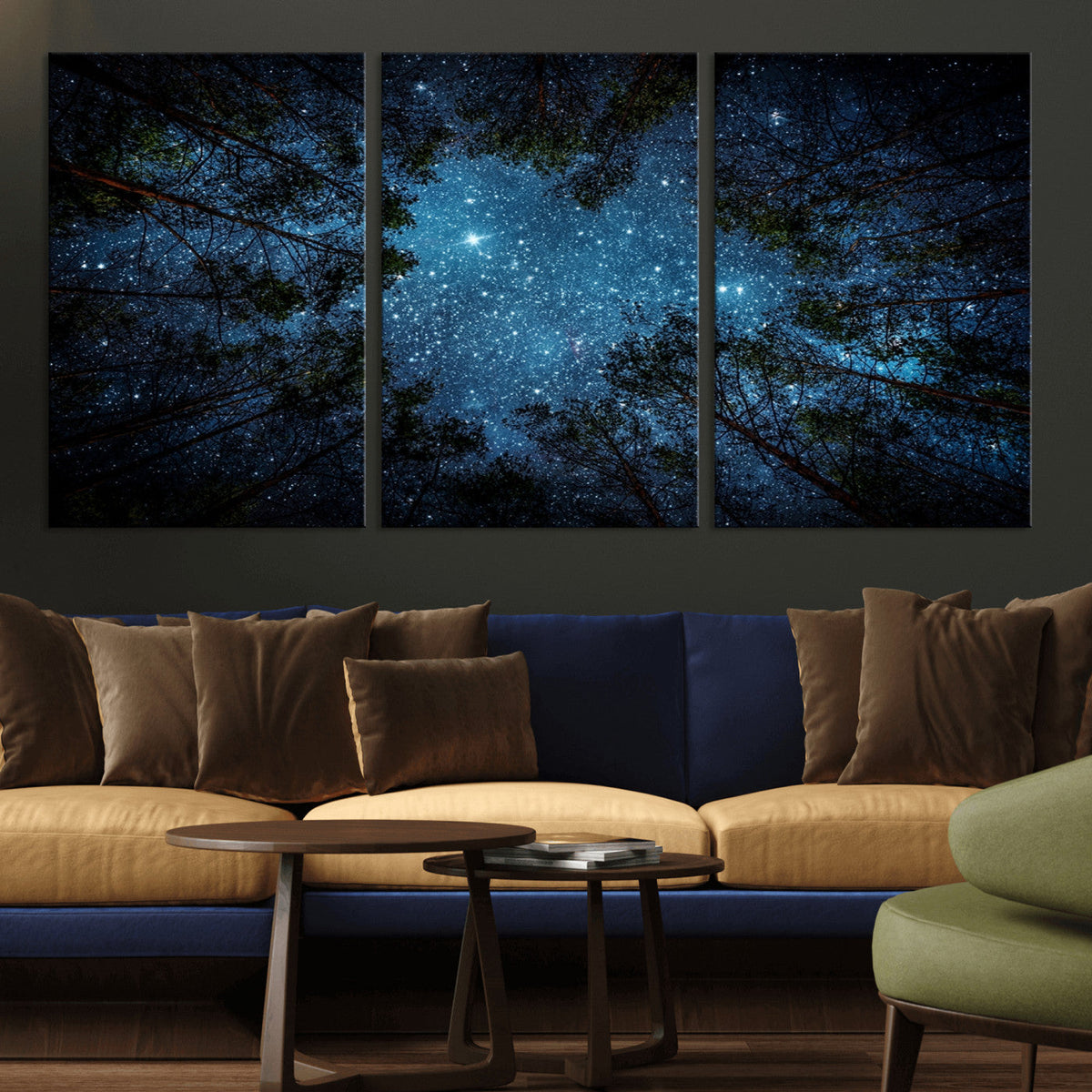 Forest and Stars Wall Art Canvas Print