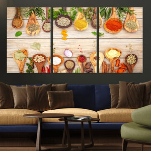 Kitchen Spice on the Table Wall Art, Kitchen Spice Wall Art