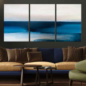 Dark Blue Abstract Wall Art Canvas Print