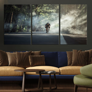 Cycling Road Bike in the Morning, Cycling Road Bike Canvas