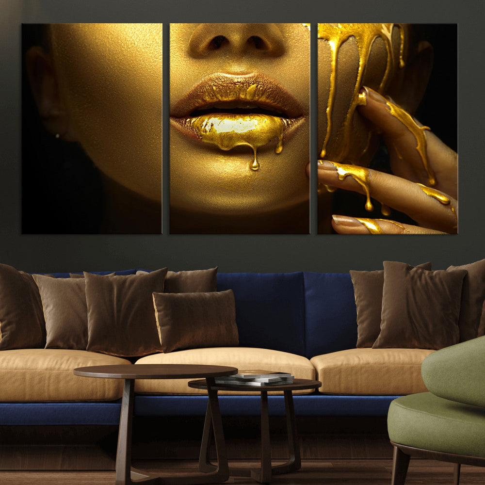 Gold and Women Wall Art Canvas Print