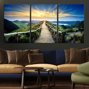 Mountain and Sunset Wall Art Canvas Print