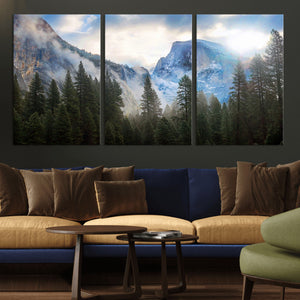 Half Dome Yosemite Calinia Wall Art Canvas Print El Capitan