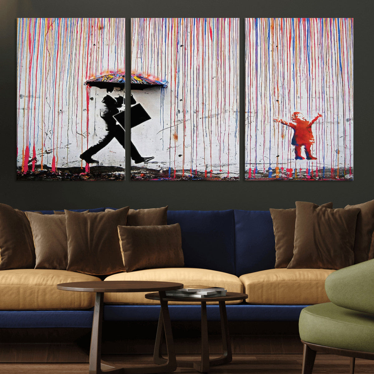 Banksy Wall Art Canvas Print, Framed Graffiti Art Picture