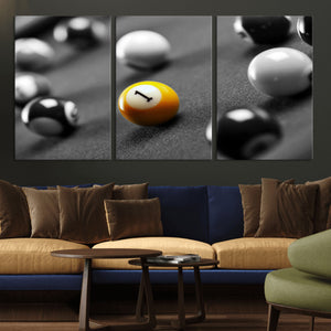 Wall Art Pool Table and Balls Canvas Print