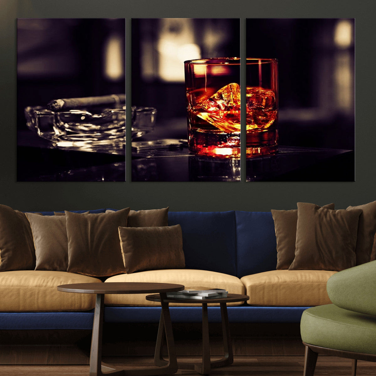 Whiskey and Cigar Canvas – Luxurious Wall Art for Home or