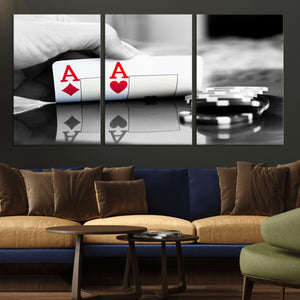 Aces Poker Art Poker Game Wall Art Canvas Print