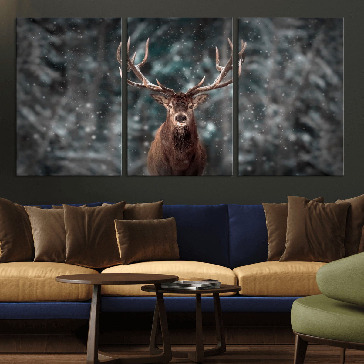 Wall Art Deer Art Animal Canvas, Framed Wall Art Deer Canvas