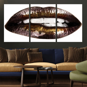 Close Up Lips Wall Art Canvas Print