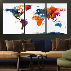 World Map Canvas Print – Detailed Map of the World Wall Art