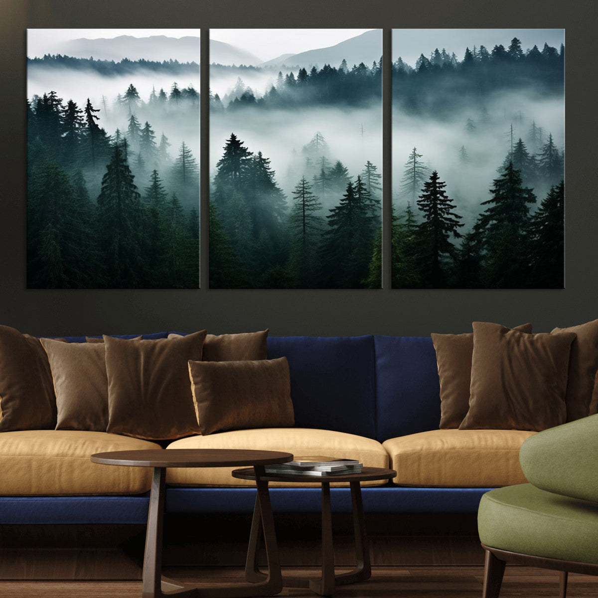 Captivating Misty Forest Wall Art Canvas, Premium Canvas