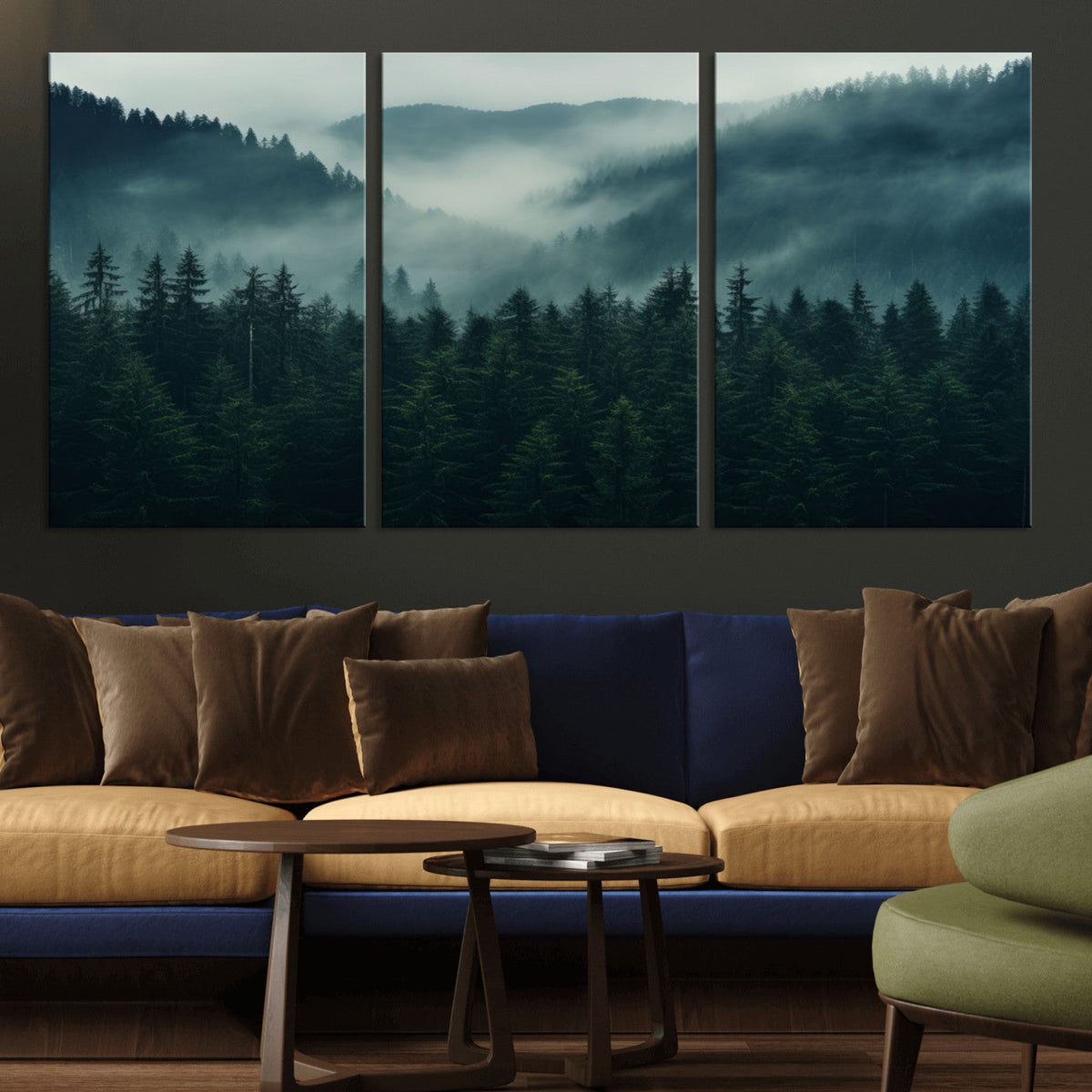 Captivating Misty Forest Wall Art Premium Canvas Print,