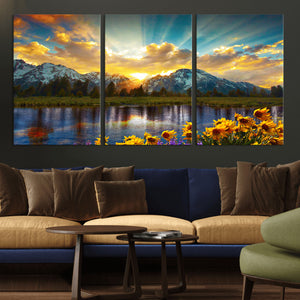 Grand Teton Park Sunrise Wall Art – Vibrant Landscape Canvas