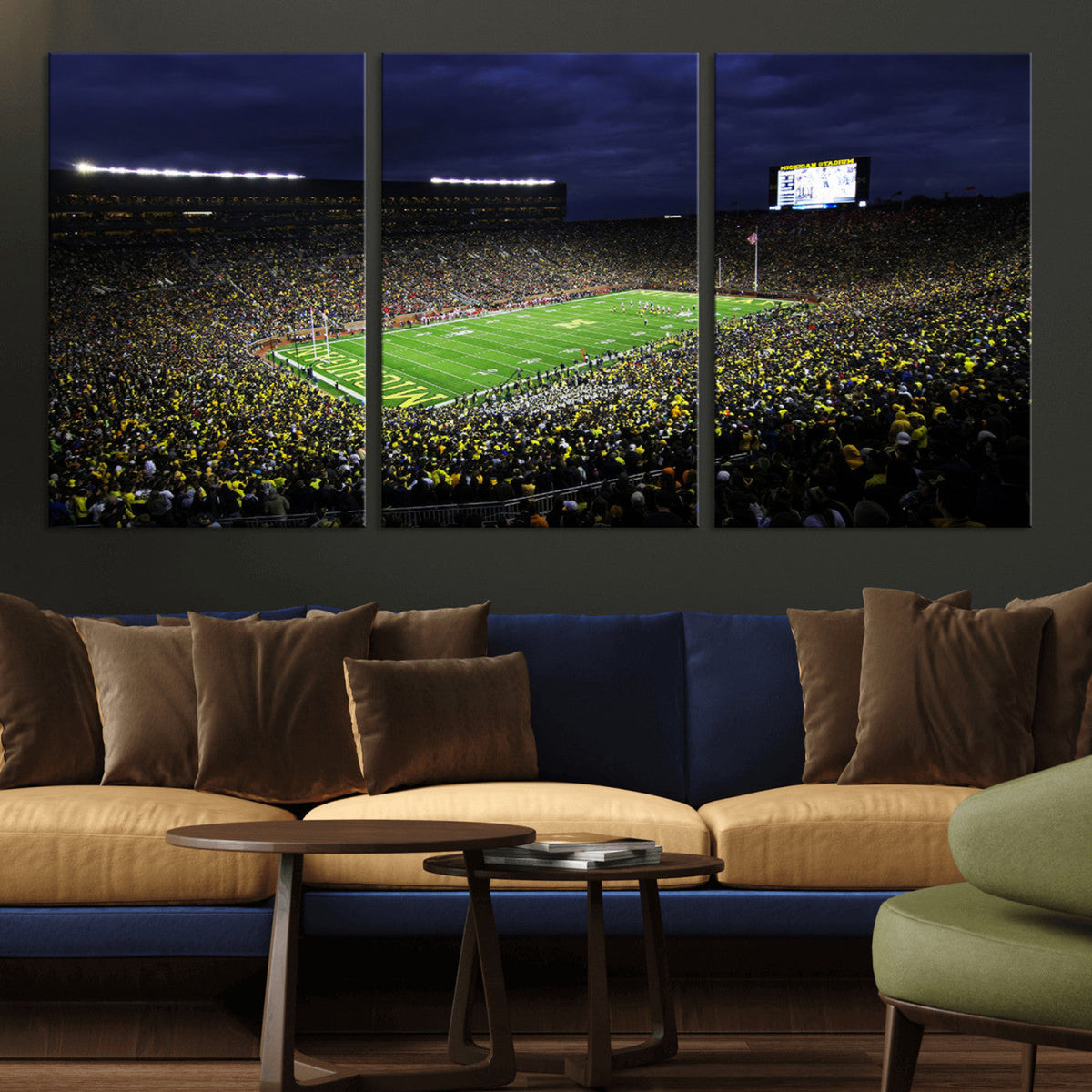 Michigan Wolverines Football Canvas Wall Decor, Football