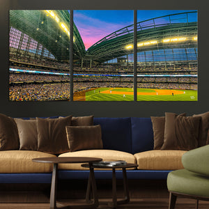 Milwaukee Brewers Baseball Team Print Canvas- American