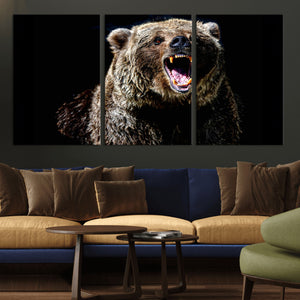 Grizzly Bear Canvas Print | Wildlife Wall Art for Cabin