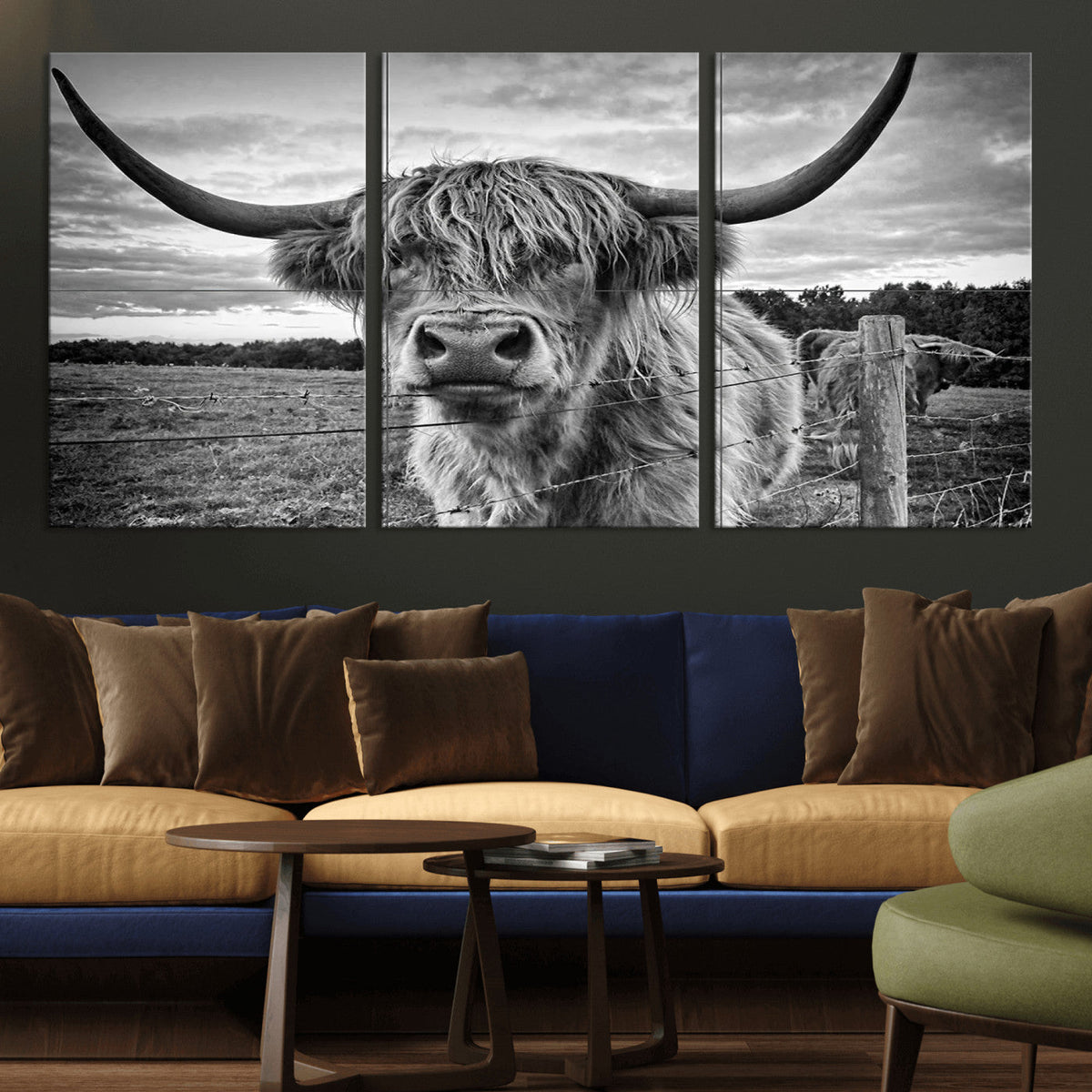 Scottish Highland Cow Wall Art Canvas Print | Ready to Hang