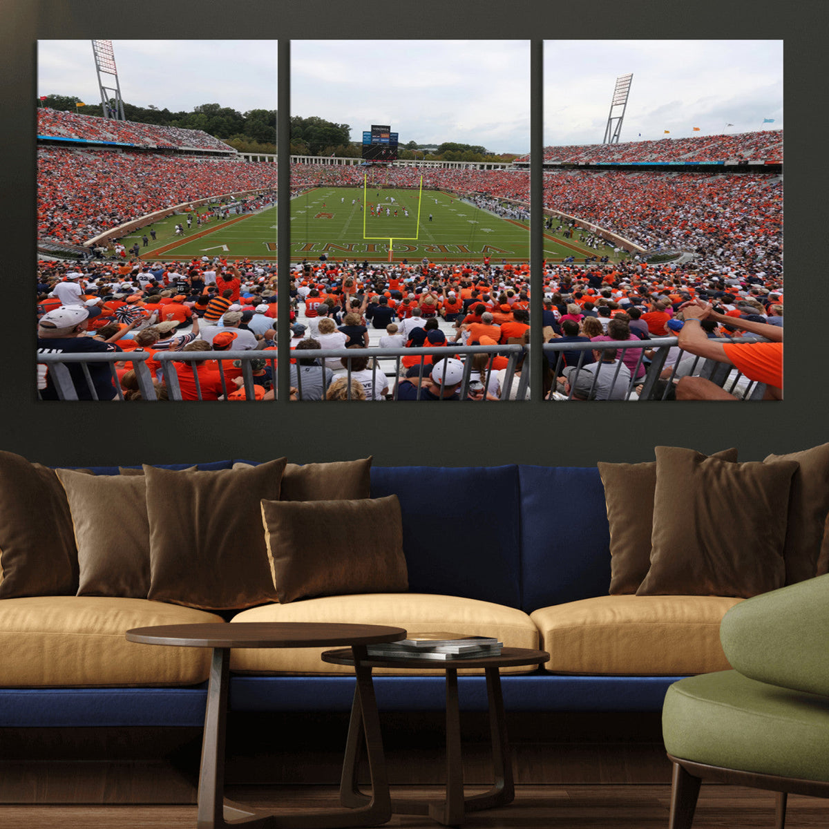 Virginia Cavaliers Football Team Print - Charlottesville Scott Stadium Print Wall Art Canvas