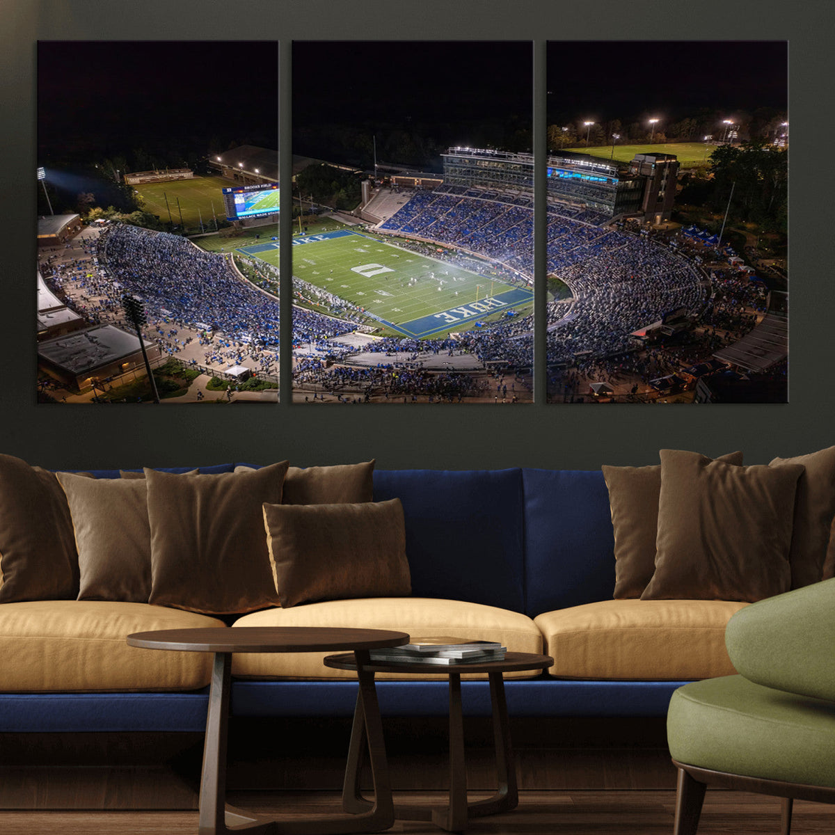 Duke University Blue Devils Football Print Canvas - Durham