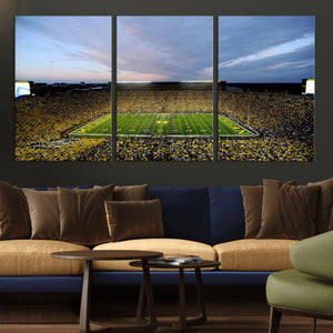 Michigan Stadium Wall Art Canvas Print, Vibrant Game Day